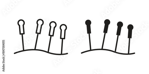 Acupuncture icon concept template. linear or solid icon collection