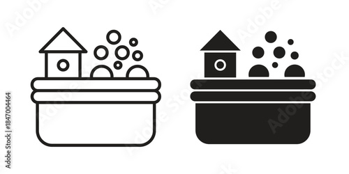 Ball pit icon concept template. linear or solid icon collection