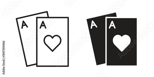 Baccarat icon concept template. linear or solid icon collection