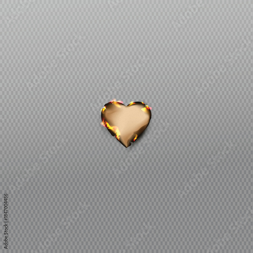 Small rectangular piece of paper burns with a dark charred edge against a gray background