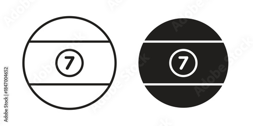 Billiard ball icon concept template. linear or solid icon collection
