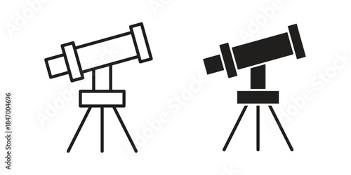 Boat Telescope icon concept template. linear or solid icon collection
