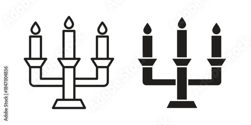 Candelabra icon concept template. linear or solid icon collection