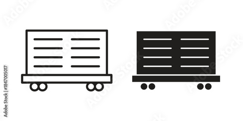Cargo wagon icon concept template. linear or solid icon collection