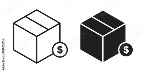 Cash on delivery icon concept template. linear or solid icon collection