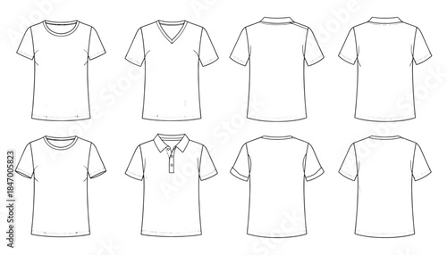 Shirt and Clothing CAD Vector Illustration Set
