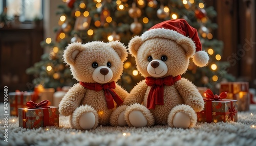 Festive Teddy Bears Christmas