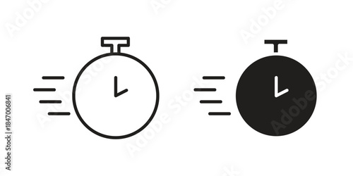 Instant icon element in flat simple style. Thin stroke editable icons