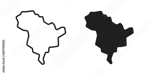 Latin america icon element in flat simple style. Thin stroke editable icons