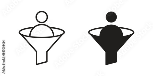 Lead conversion icon element in flat simple style. Thin stroke editable icons