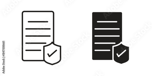 License icon element in flat simple style. Thin stroke editable icons