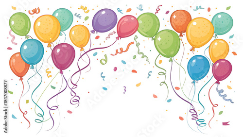 happy birthday card with balloons