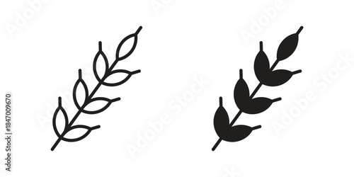 Malt icon element in flat simple style. Thin stroke editable icons