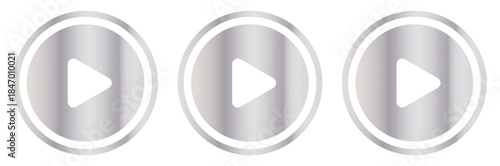 set play icon vector illustration silver. playlist
