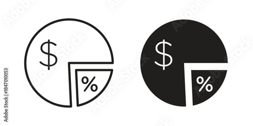 Margin icon element in flat simple style. Thin stroke editable icons