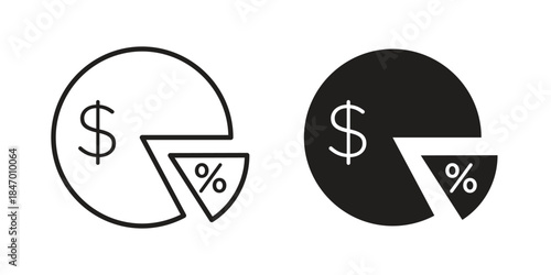Margin icon element in flat simple style. Thin stroke editable icons