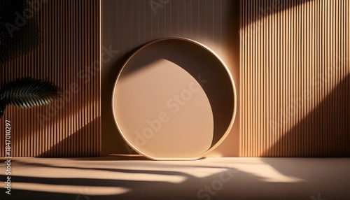Luxury Dark Beige Product Podium Background with Cinematic Lighting