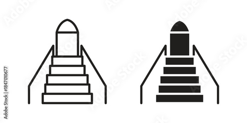 Minbar icon element in flat simple style. Thin stroke editable icons