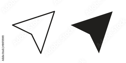 Navigate icon element in flat simple style. Thin stroke editable icons