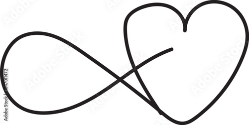 Hand Drawn Minimalist Infinity Love Sign for Romantic Concepts and Branding