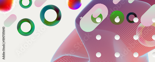 New conceptual abstract fluid creative banner, trendy bright neon colors with dynamic lines. Presentation, slides for social media, or creative