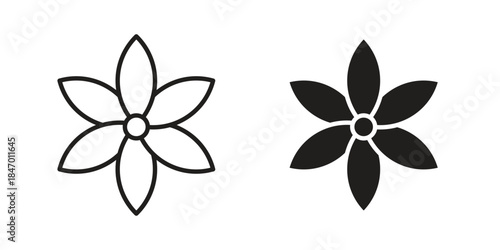 Neroli icon element in flat simple style. Thin stroke editable icons