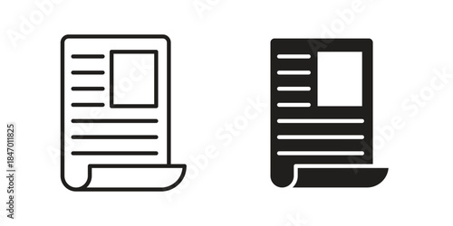 News feed icon element in flat simple style. Thin stroke editable icons