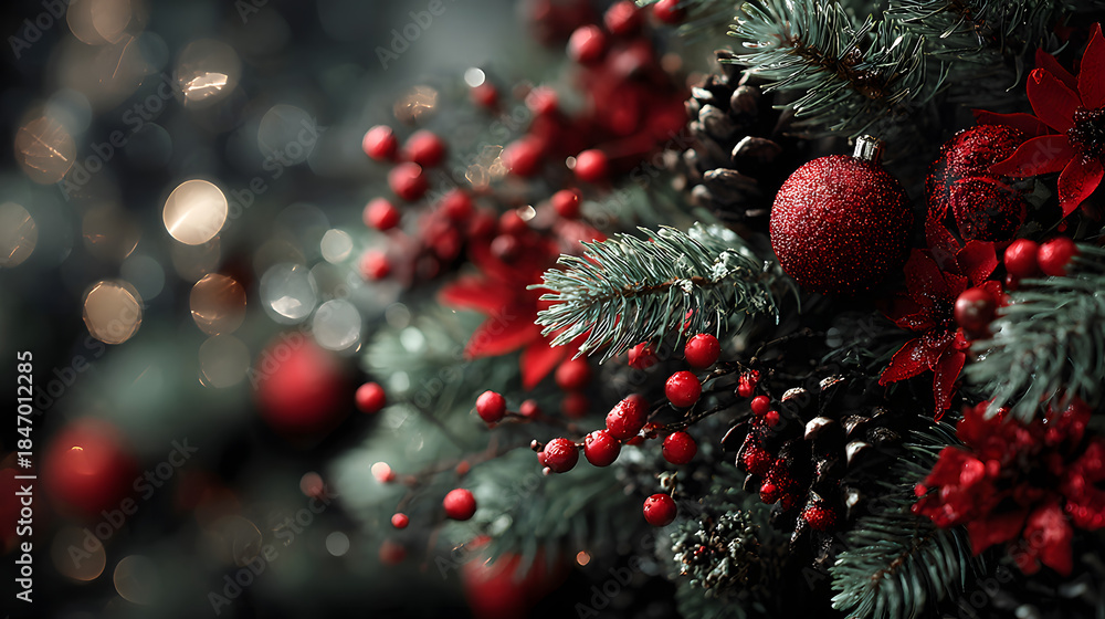 Fototapeta premium Close up Christmas tree background