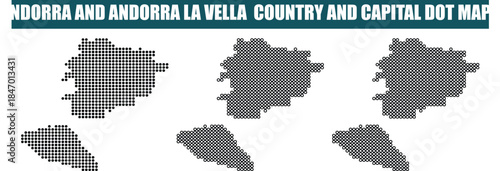 Andorra Country Map Dot Illustration