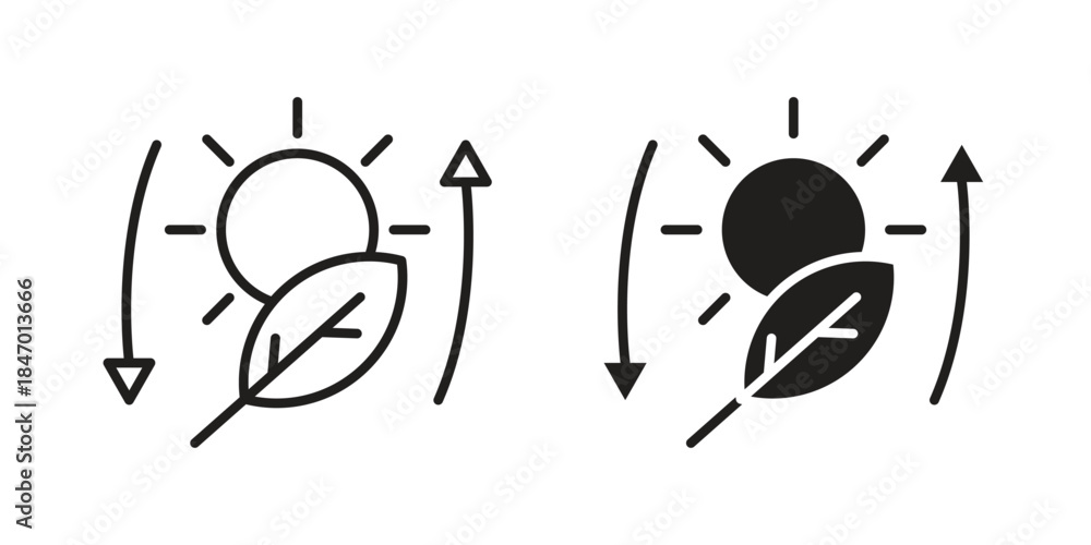 Fototapeta premium Photosynthesis icon element in flat simple style. Thin stroke editable icons