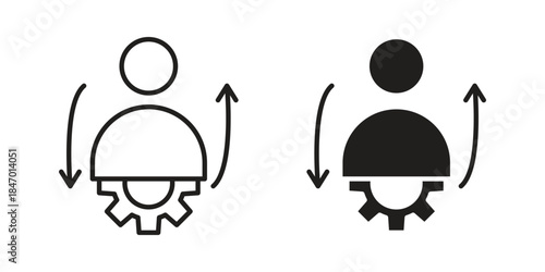 Plane Ticket icon element in flat simple style. Thin stroke editable icons