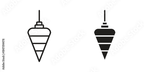 Plumb bob icon element in flat simple style. Thin stroke editable icons