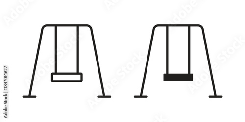 Porch swing icon element in flat simple style. Thin stroke editable icons