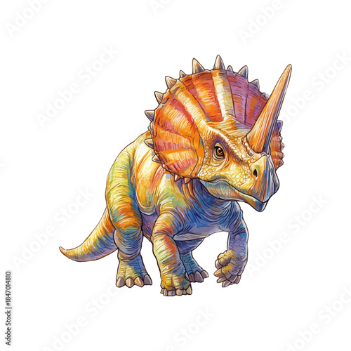 triceratop hand drawn illustration