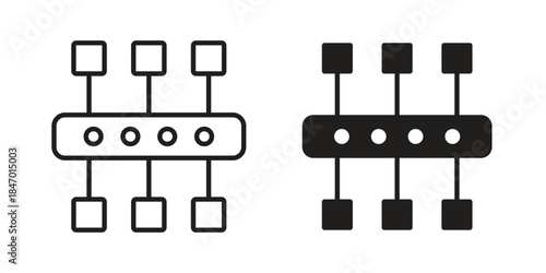 Proxy server icon element in flat simple style. Thin stroke editable icons
