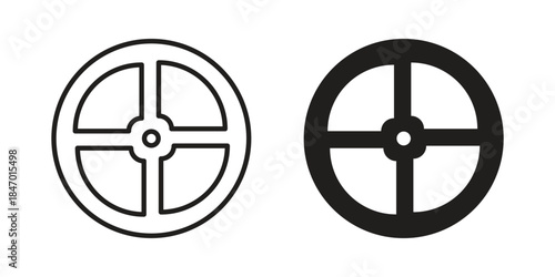 Radioactive icon element in flat simple style. Thin stroke editable icons