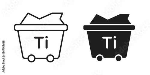 Raw material icon element in flat simple style. Thin stroke editable icons