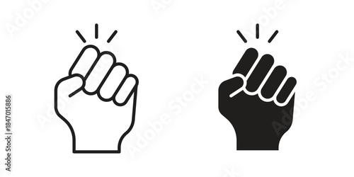 Rebellion icon element in flat simple style. Thin stroke editable icons