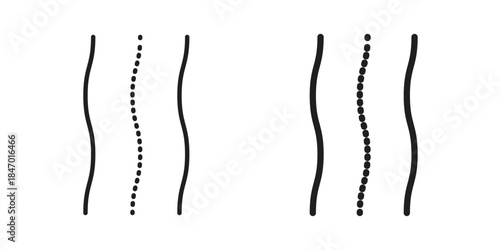 Road icon element in flat simple style. Thin stroke editable icons