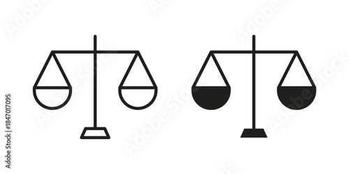 Scale icon element in flat simple style. Thin stroke editable icons