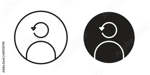 Scrum master icon element in flat simple style. Thin stroke editable icons