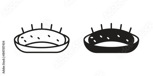 Sea cucumber icon element in flat simple style. Thin stroke editable icons