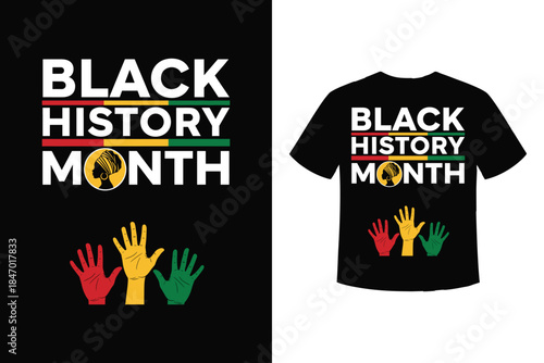 A design for black history month celebration with pan-african colors and hands up symbol