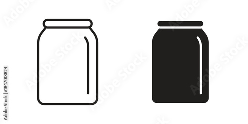 Soda can icon element in flat simple style. Thin stroke editable icons