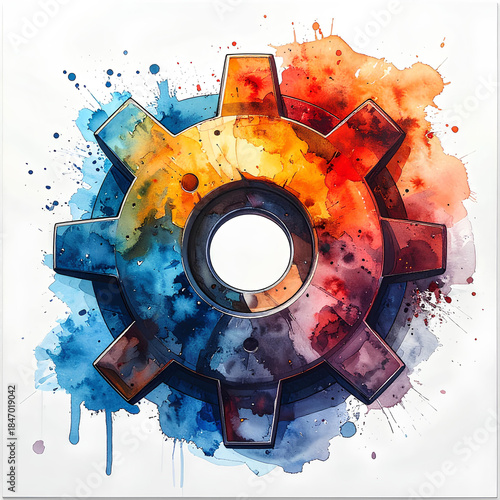 Settings gear icon, vector icon png background 