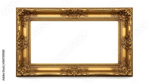 Luxury vintage gold frame with decorative details