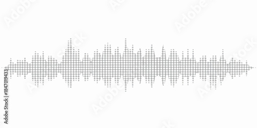 Vector illustration of black headphones on a white backdrop featuring a digital blue music equalizer wave and business data bar chart for a modern sound technology and market finance concept