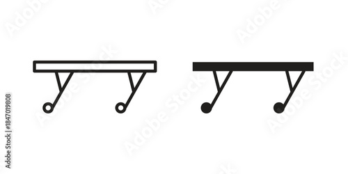 Stretcher icon element in flat simple style. Thin stroke editable icons