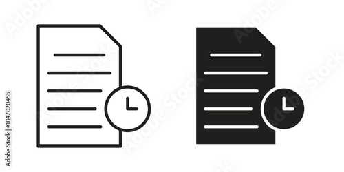 Temporary files icon element in flat simple style. Thin stroke editable icons