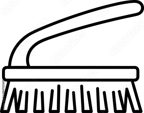 A black and white illustration of a cleaning brush tool